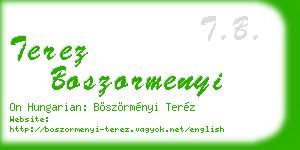 terez boszormenyi business card
